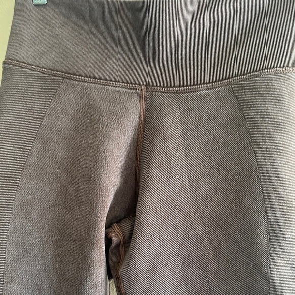 Brown Stretchy Leggings with Wide Waistband - Picture 6 of 8